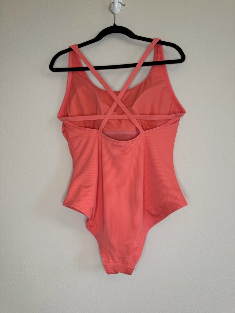 Catalina Ribbed Scoop One-Piece Swimsuit in Coral - Picture 5 of 12